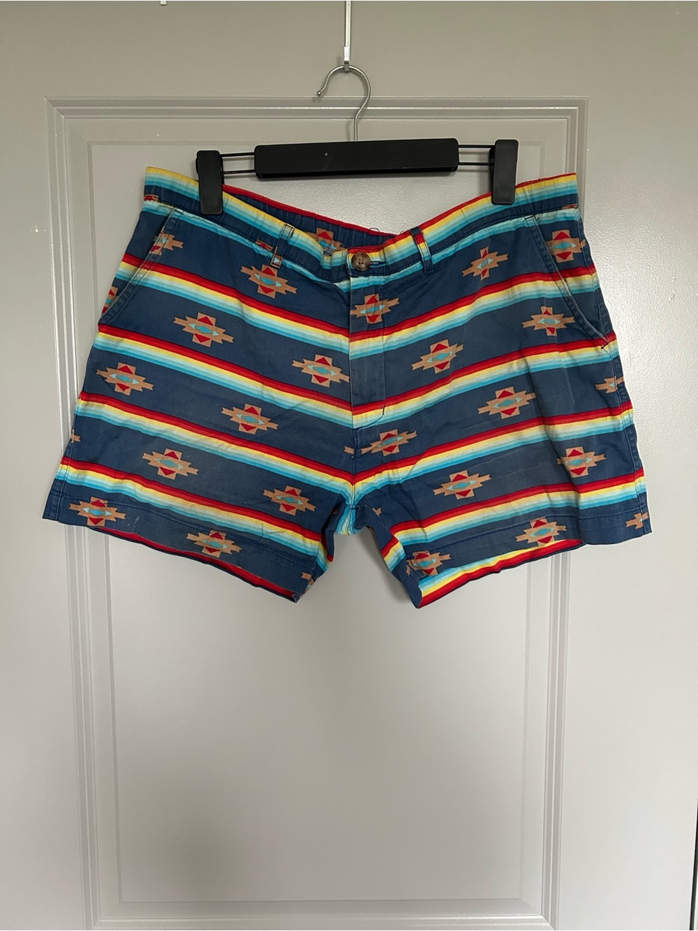 Men's Chubbies Navy Multi-Stripe Aztec Casual Shorts